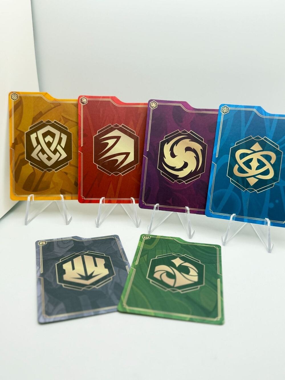 Elemental-Themed Collectible Cards Set Of 6 - Vibrant Colors & Unique Designs -